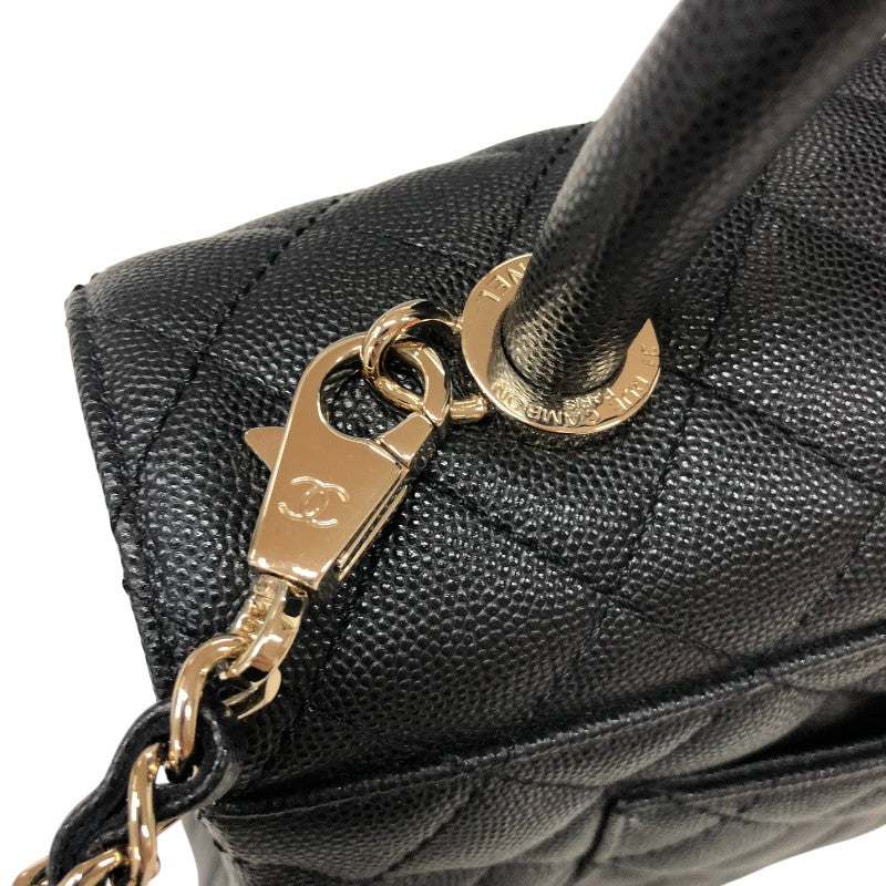 シャネル CHANEL ココハンドル29 A92991 ブラック ゴールド金具 キャビアスキン レディース ハンドバッグ