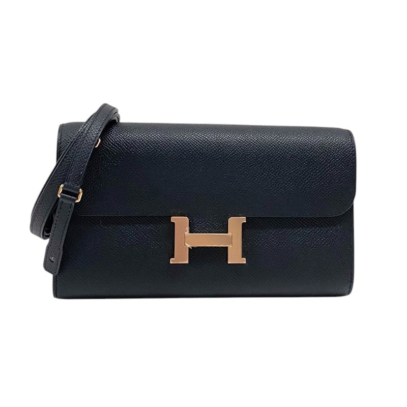 エルメス HERMES コンスタンストゥーゴー W刻 ブラック ピンクゴールド金具 エプソン レディース ショルダーバッグ クラッチバッグ