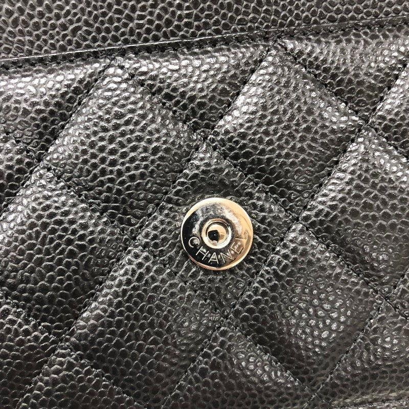 シャネル CHANEL マトラッセ チェーンウォレット AP0250 ブラック シルバー金具 キャビアスキン レディース ショルダーバッグ