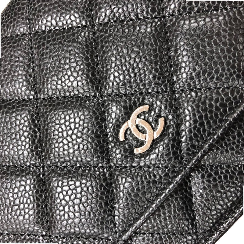 シャネル CHANEL マトラッセ チェーンウォレット AP0250 ブラック シルバー金具 キャビアスキン レディース ショルダーバッグ