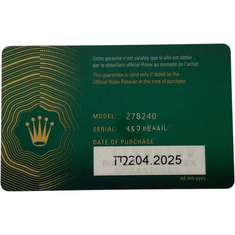 ロレックス ROLEX デイトジャスト31 ミントグリーン 278240 ミントグリーン SS 自動巻き ユニセックス 腕時計