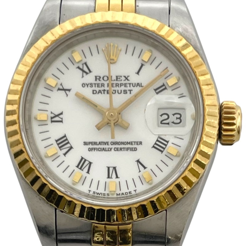 ロレックス ROLEX デイトジャスト 69173 ホワイト K18/SS 自動巻き レディース 腕時計