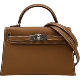 エルメス HERMES ミニケリー2 K刻 ゴールド シルバー金具 エプソン レディース ショルダーバッグ