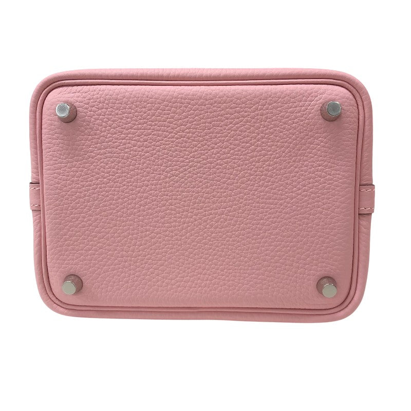 エルメス HERMES ピコタンロックPM W刻 ローズサクラ シルバー金具 トリヨンクレマンス レディース ハンドバッグ