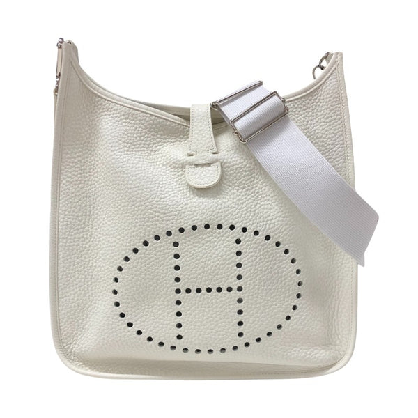 エルメス HERMES  エヴリン3 シルバー金具  ショルダーバッグ トリヨン レディース  中古 エルメス HERMES エヴリン3 GM □M刻 ホワイト シルバー金具 トリヨン