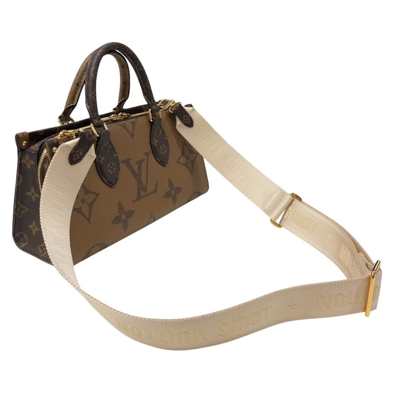 ルイ・ヴィトン LOUIS VUITTON オンザゴーEW M46653 ブラウン モノグラム・ジャイアント・リバース レディース ショルダーバッグ