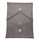 エルメス HERMES カルヴィ U刻印 エトゥープ エプソン ユニセックス カードケース