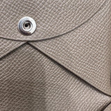 エルメス HERMES カルヴィ U刻印 エトゥープ エプソン ユニセックス カードケース