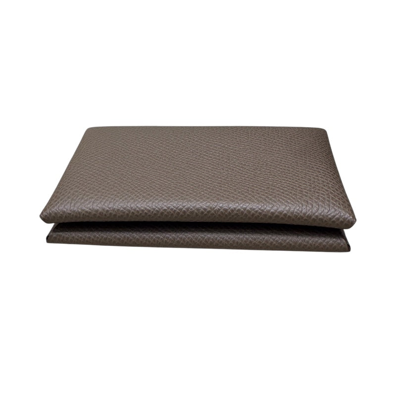 エルメス HERMES カルヴィ U刻印 エトゥープ エプソン ユニセックス カードケース