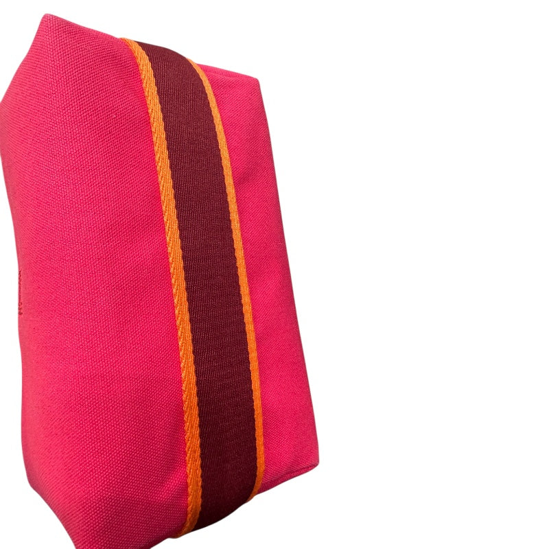 エルメス HERMES ブリッドアブラックPM ホットピンク トワル ユニセックス ポーチ