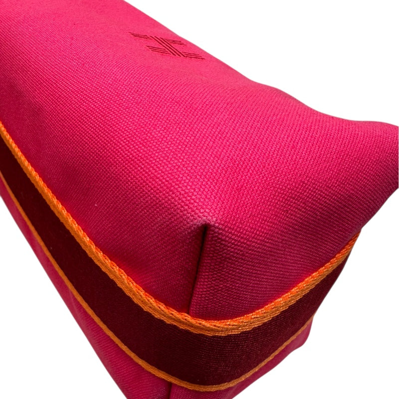 エルメス HERMES ブリッドアブラックPM ホットピンク トワル ユニセックス ポーチ