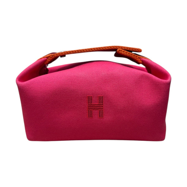 エルメス HERMES ブリッドアブラックPM ホットピンク トワル ユニセックス ポーチ