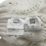 プラダ PRADA クロップドコットンニットシャツ P24R1I ホワイト コットン レディース ニット