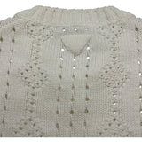 プラダ PRADA クロップドコットンニットシャツ P24R1I ホワイト コットン レディース ニット