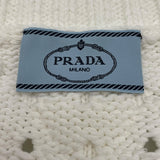 プラダ PRADA クロップドコットンニットシャツ P24R1I ホワイト コットン レディース ニット
