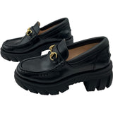 グッチ GUCCI ホースビットログソール ローファー 656869 ブラック レザー レディース ローファー