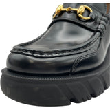 グッチ GUCCI ホースビットログソール ローファー 656869 ブラック レザー レディース ローファー