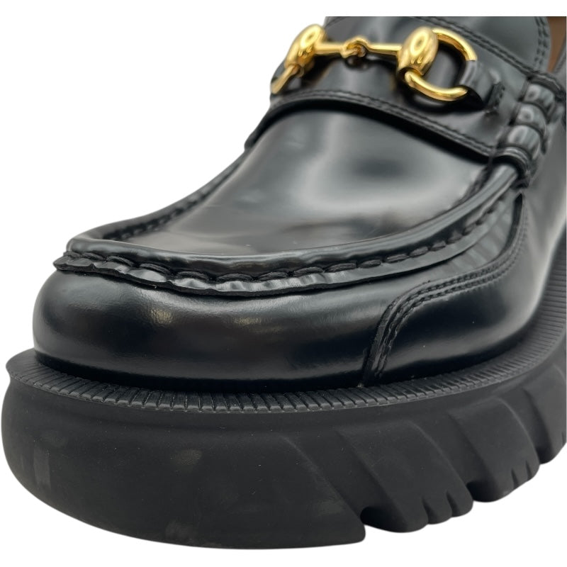 グッチ GUCCI ホースビットログソール ローファー 656869 ブラック レザー レディース ローファー