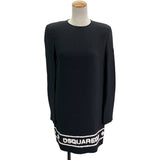 ディースクエアード DSQUARED ロゴレーヨンワンピース S75CV0121 ブラック レーヨン レディース ワンピース