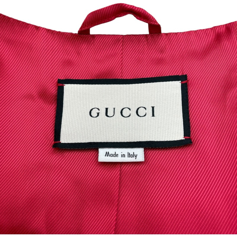 グッチ GUCCI ノーカラーロングコート 569221 レッド 羊毛 レディース その他アウター