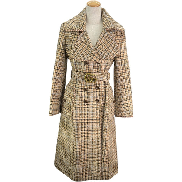 グッチ GUCCI GGベルベットロングコート 643302 ベージュ ウール  