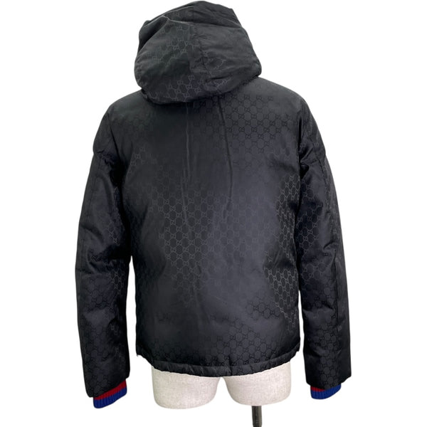 グッチ GUCCI GG総柄ダウンジャケット 452434 ブラック ナイロン メンズ ダウンジャケット