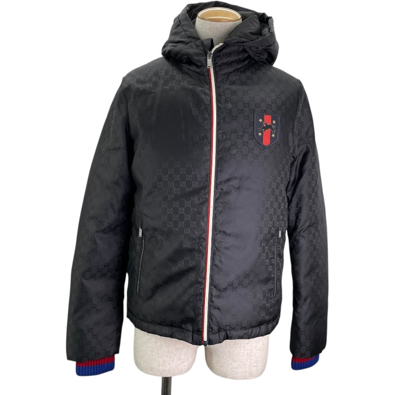 グッチ GUCCI GG総柄ダウンジャケット 452434 ブラック ナイロン メンズ ダウンジャケット