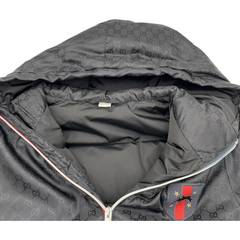 グッチ GUCCI GG総柄ダウンジャケット 452434 ブラック ナイロン メンズ ダウンジャケット
