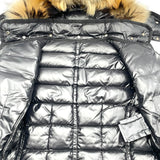 モンクレール MONCLER ARMOISE ファーダウンジャケット D20934531015 ブラック ナイロン レディース ダウンジャケット