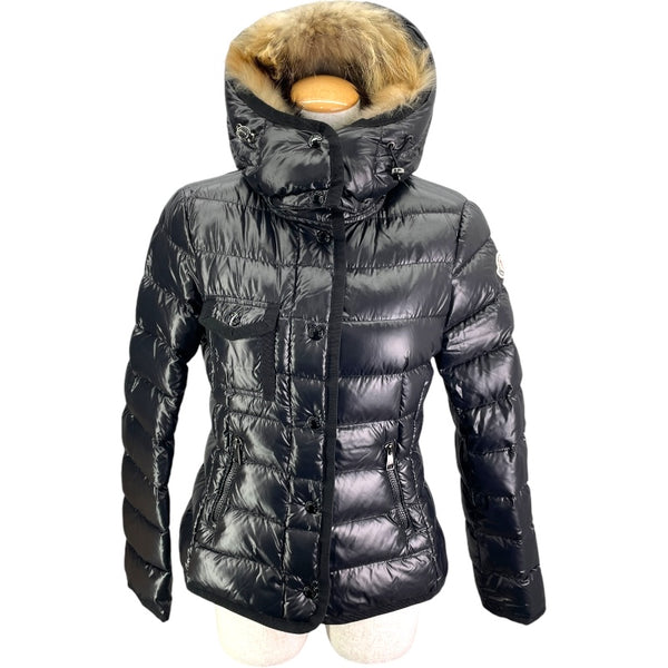 モンクレール MONCLER ARMOISE ファーダウンジャケット D20934531015 ブラック ナイロン レディース ダウンジャケット