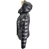 モンクレール MONCLER ARMOISE ファーダウンジャケット D20934531015 ブラック ナイロン レディース ダウンジャケット