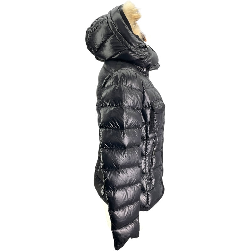 モンクレール MONCLER ARMOISE ファーダウンジャケット D20934531015 ブラック ナイロン レディース ダウンジャケット