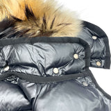 モンクレール MONCLER ARMOISE ファーダウンジャケット D20934531015 ブラック ナイロン レディース ダウンジャケット