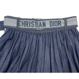 クリスチャン・ディオール Christian Dior ロゴベルトデニムロングスカート 312J36A3517 ブルー コットン レディース ロングスカート