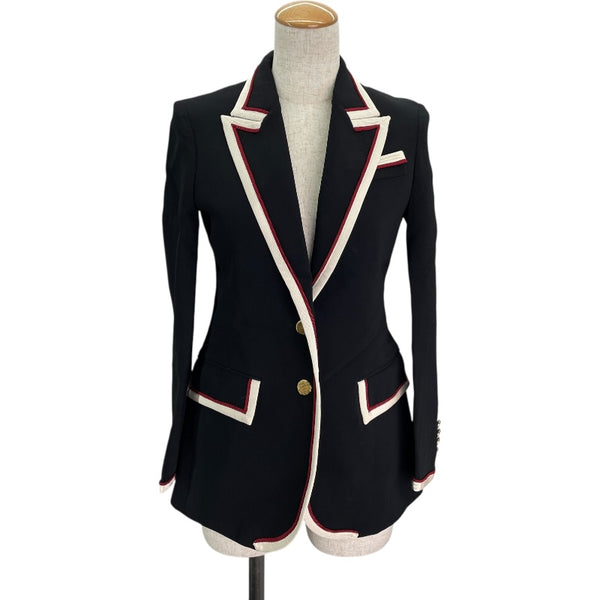 グッチ GUCCI ブレザージャケット 523859 ブラック レーヨン レディース テーラードジャケット