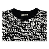 バレンシアガ BALENCIAGA ロゴプリント総柄カットソー 583114 ブラック コットン ユニセックス 長袖シャツ