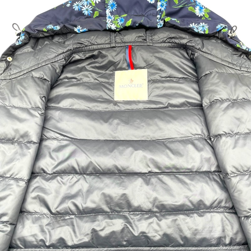 モンクレール MONCLER RAIEF 花柄ライトダウンジャケット D10934630705 ネイビー ポリエステル レディース ダウンジャケット