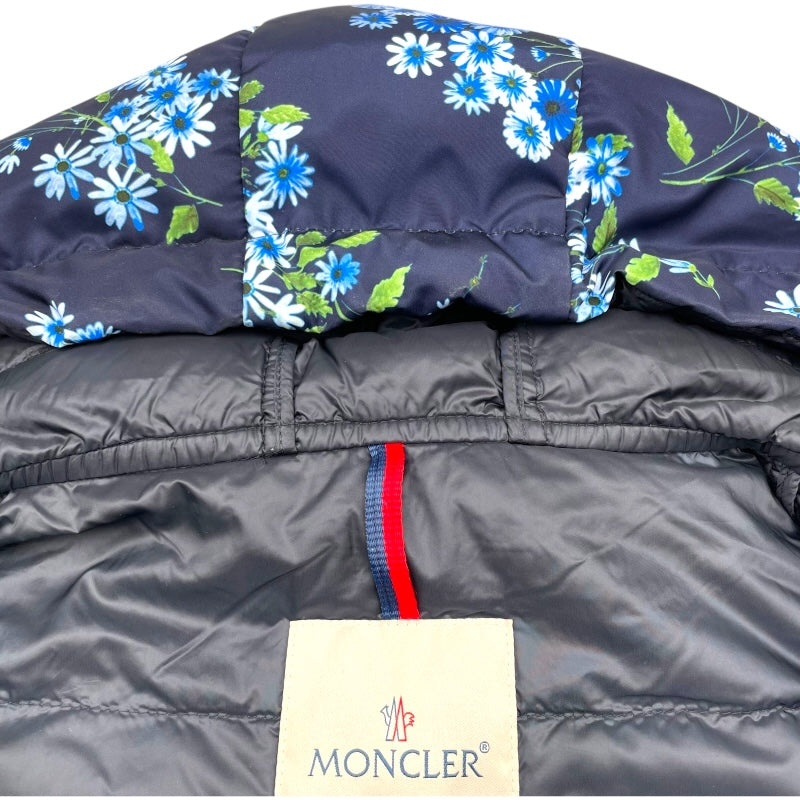 モンクレール MONCLER RAIEF 花柄ライトダウンジャケット D10934630705 ネイビー ポリエステル レディース ダウンジャケット