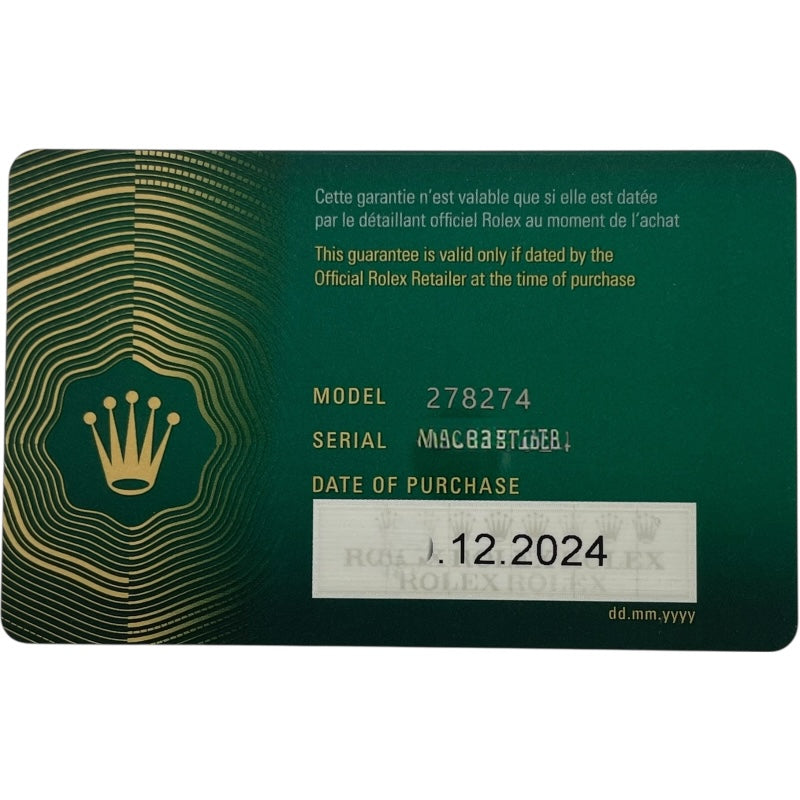 ロレックス ROLEX デイトジャスト 31 278274 ブラック WG/SS 自動巻き ユニセックス 腕時計