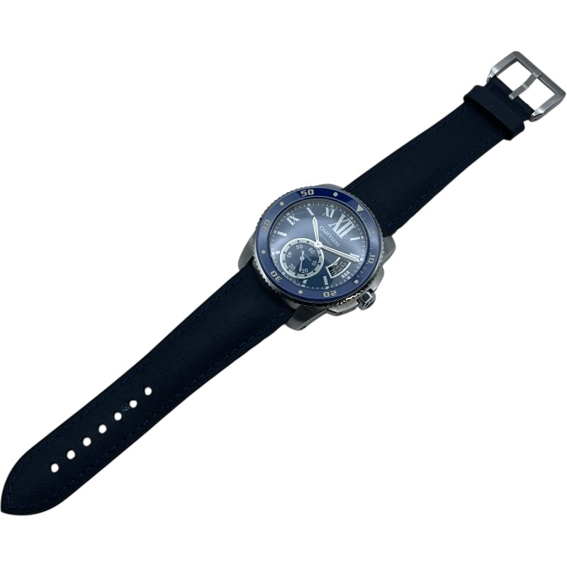 カルティエ Cartier カリブル ドゥ カルティエ ダイバー WSCA0010 ブルー SS 自動巻き メンズ 腕時計