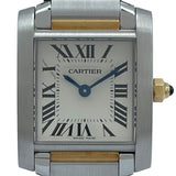 カルティエ Cartier タンク フランセーズ SM W51007Q4 ホワイト YG/SS レディース 腕時計