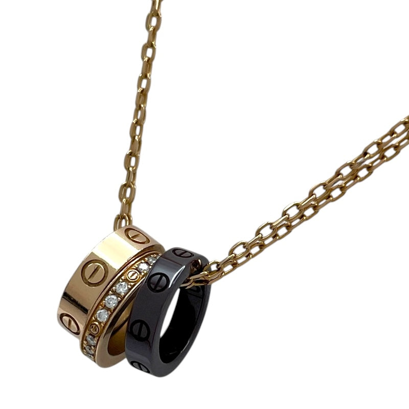 カルティエ Cartier ラブスリーフープダイヤネックレス ピンクゴールド 750/セラミック/ダイヤモンド ジュエリー