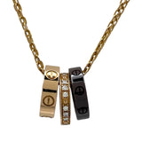 カルティエ Cartier ラブスリーフープダイヤネックレス ピンクゴールド 750/セラミック/ダイヤモンド ジュエリー