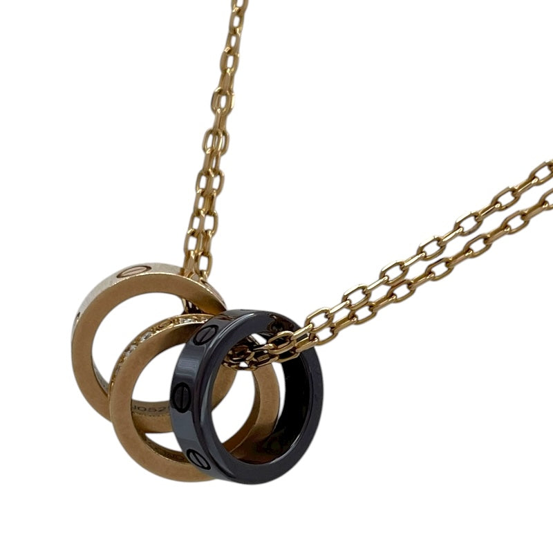 カルティエ Cartier ラブスリーフープダイヤネックレス ピンクゴールド 750/セラミック/ダイヤモンド ジュエリー