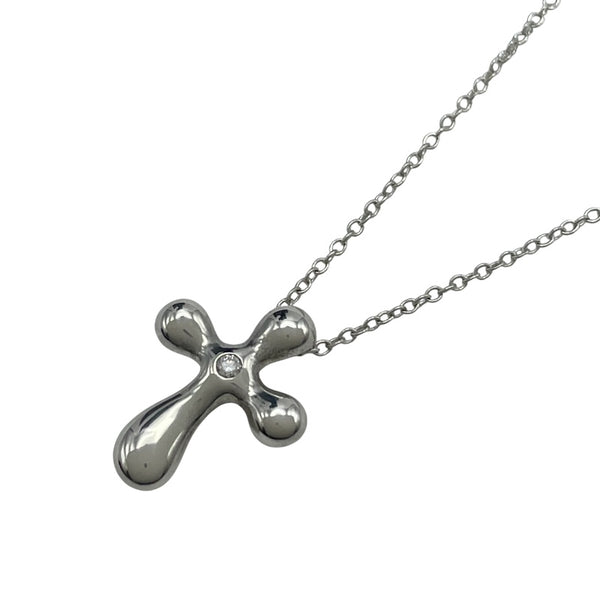 ティファニー TIFFANY＆CO スモールクロス1Pダイヤネックレス シルバー SV925 ジュエリー