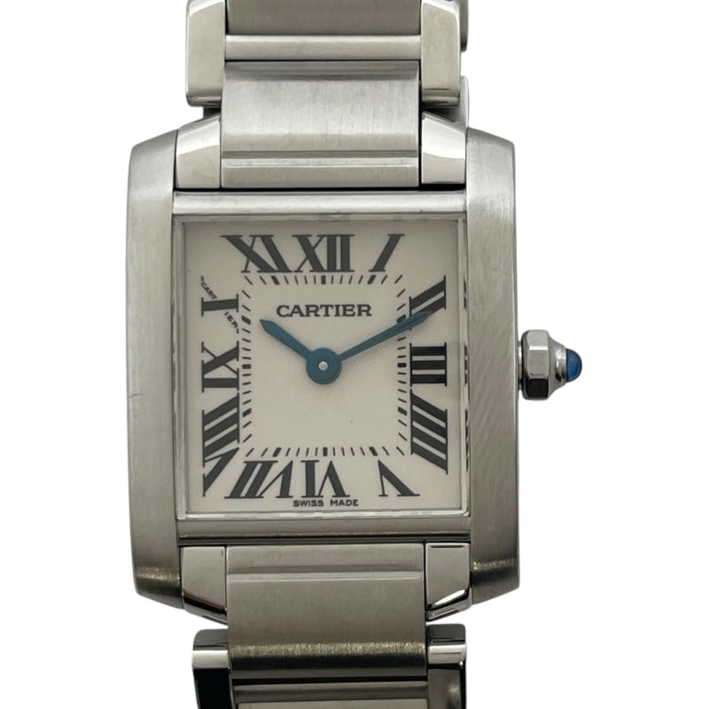 カルティエ Cartier タンクフランセーズSM W51008Q3 ホワイト SS クオーツ レディース 腕時計