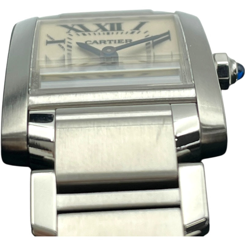 カルティエ Cartier タンクフランセーズ SM W51008Q3 アイボリー SS クオーツ レディース 腕時計