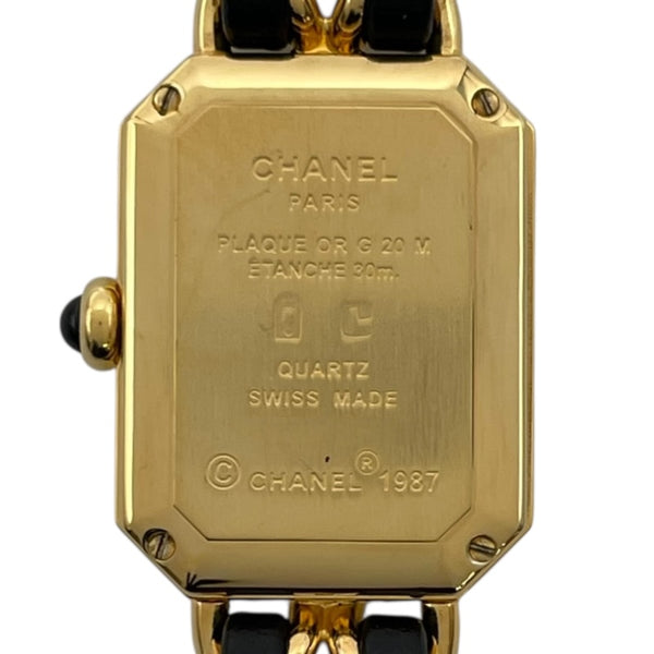 シャネル CHANEL プルミエール S H0001 ブラック GP クオーツ レディース 腕時計