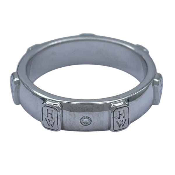 ハリーウィンストン HARRY WINSTON HWロゴバンドリング ホワイトゴールド Au750 ジュエリー