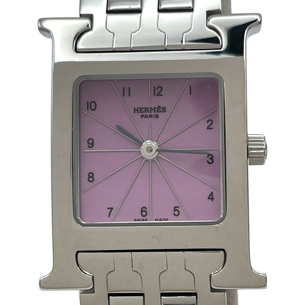 エルメス HERMES Hウォッチ HH1.210 ピンク SS クオーツ レディース 腕時計